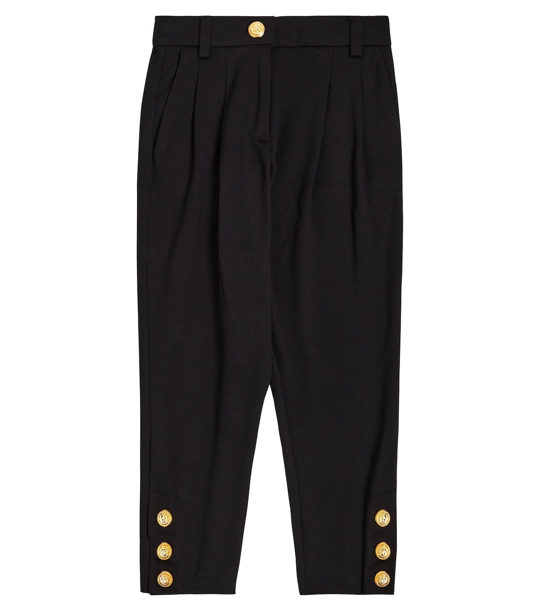

Украшенные плиссированные брюки Balmain, черный