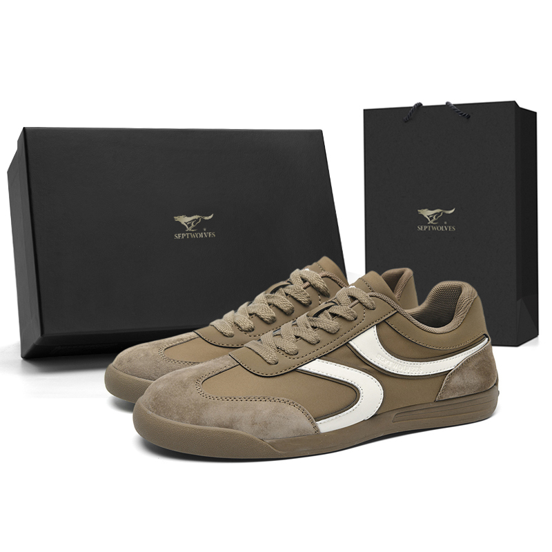 

SEPTWOLVES Коричневые мужские низкие кеды, цвет Brown (Standard Leather Shoe Size)