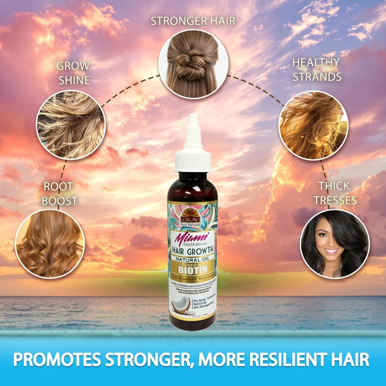 Масло для роста волос OKAY Black Jamaican Castor Oil Coconut Hibiscus 118 мл — фото 4