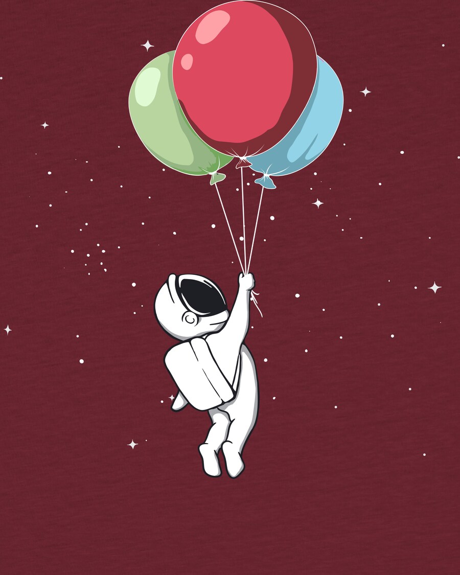 Рубашка watabout.kids Little Balloon Astronaut, красный/бордовый — фото 4