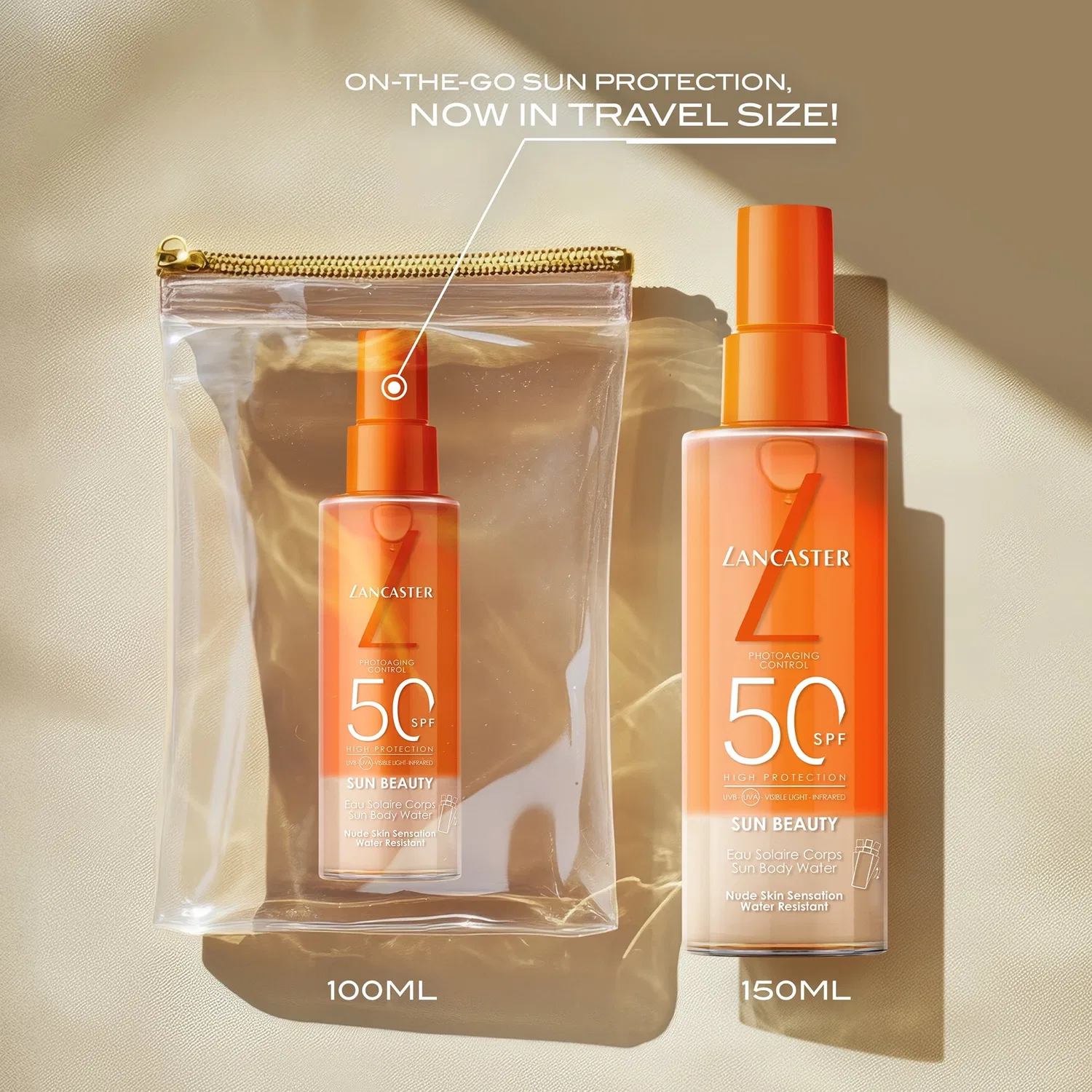 Солнцезащитная вода Sun Beauty SPF 50, 150 мл Lancaster — фото 3