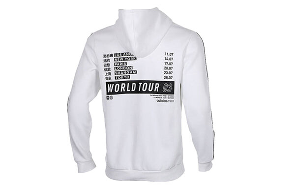 Толстовка adidas neo Sports Pullover hooded Long Sleeves White, белый — фото 2