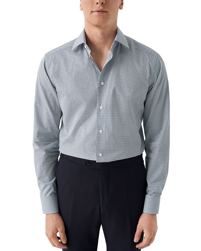 

Рубашка Contemporary Fit с микроцветочным принтом Eton, синий