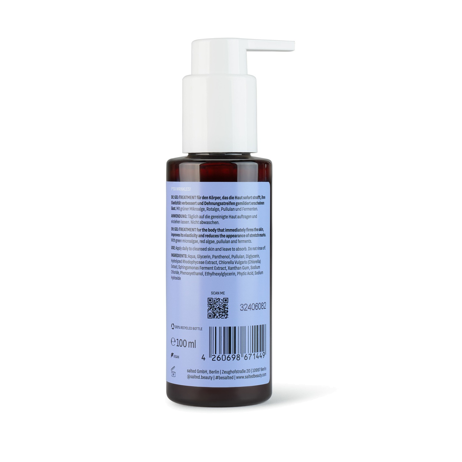 Гель для тела straffendes gel-serum für den körper ohne duft Salted, объем transparent - 100 мл — фото 2