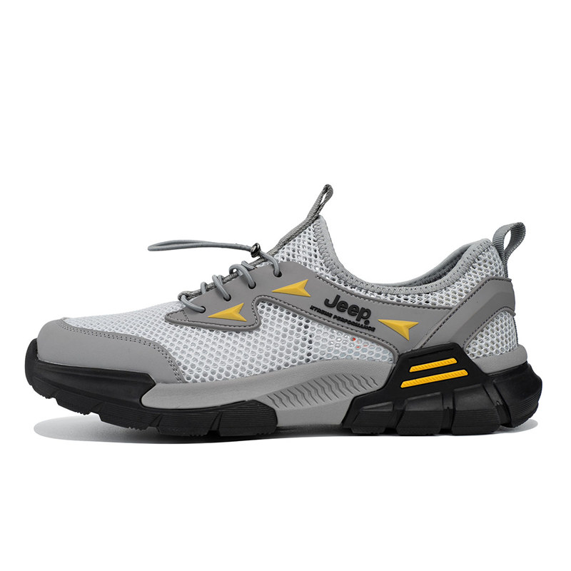 

Jeep Мужские повседневные устойчивые к истиранию низкие функциональные кроссовки с сеткой для улицы серые, цвет Gray