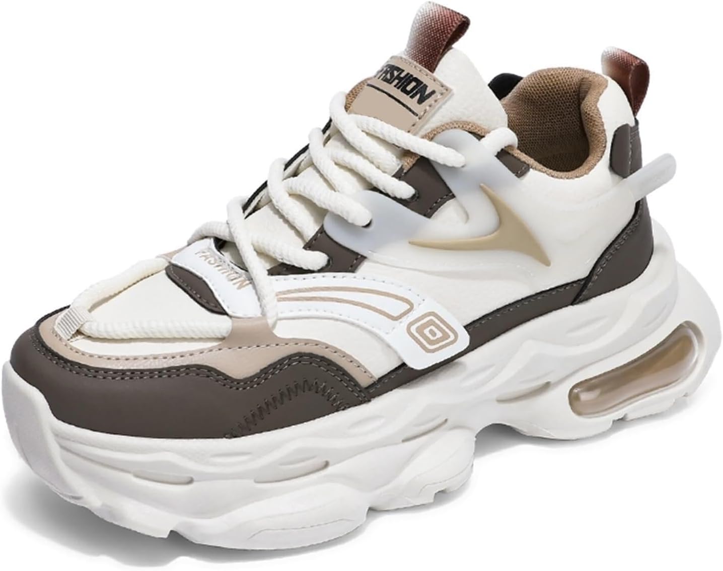 

Мужские повседневные спортивные кроссовки для тенниса, работы, прогулок и тренировок, массивные модные кроссовки с шнуровкой, амортизирующей подошвой для занятий спортом на открытом воздухе Generic, бежевый