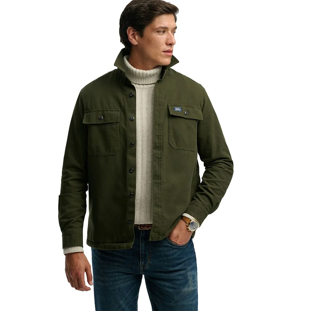 Рубашка с длинным рукавом Superdry Vintage Borg Lined Miller, зеленый — фото 4