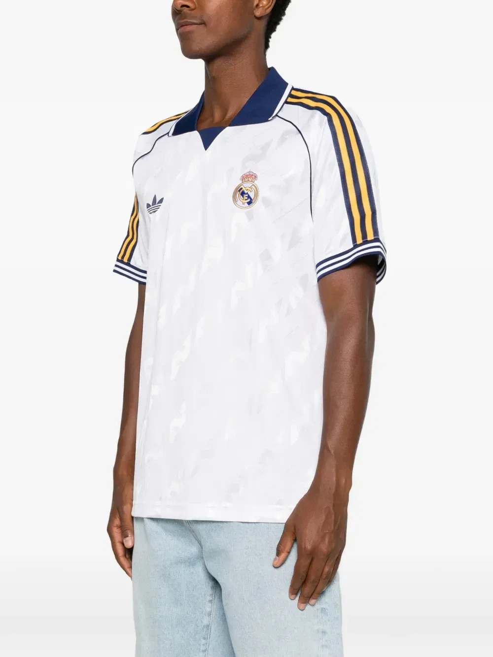 Футболка в полоску Real OG с вышитым логотипом Adidas, белый — фото 3