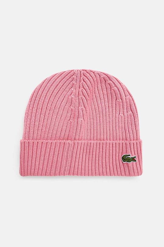 

Шерстяная шапка Lacoste, розовый