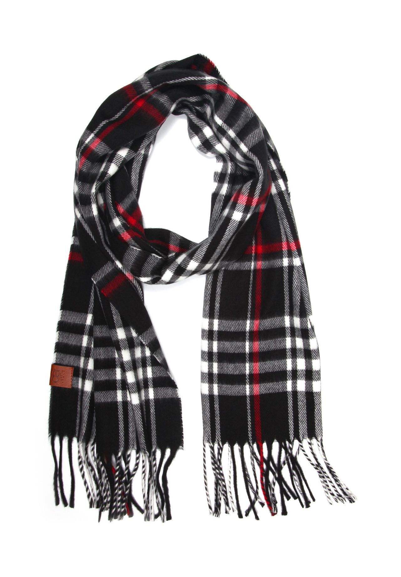 

Итальянский шарф Венеция, приятный, мягкий, в современную клетку Collezione alessandro, черный