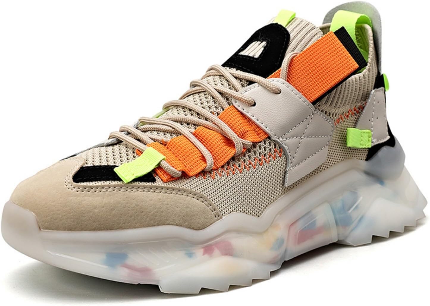 

Мужские стильные спортивные кроссовки с контрастной расцветкой, противоскользящие, дышащие и амортизирующие, подходят для бега, баскетбола, прогулок, повседневной носки и тренировок Kpdwfms, слоновая кость