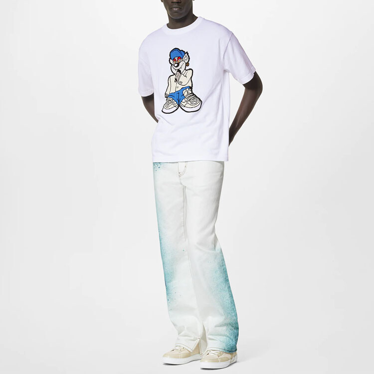 Новые квартальные продукты LV T-shirt Men Louis Vuitton, белый — фото 2