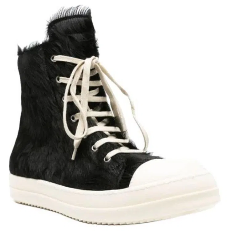 Кеды высокие из натуральной кожи Black RICK OWENS — фото 4