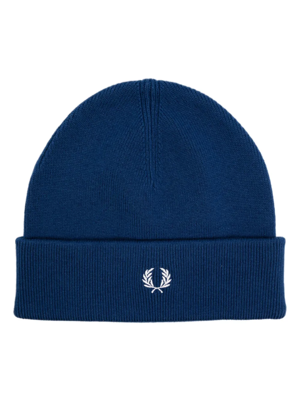 

Шапка бини в рубчик с вышитым логотипом Fred Perry, синий