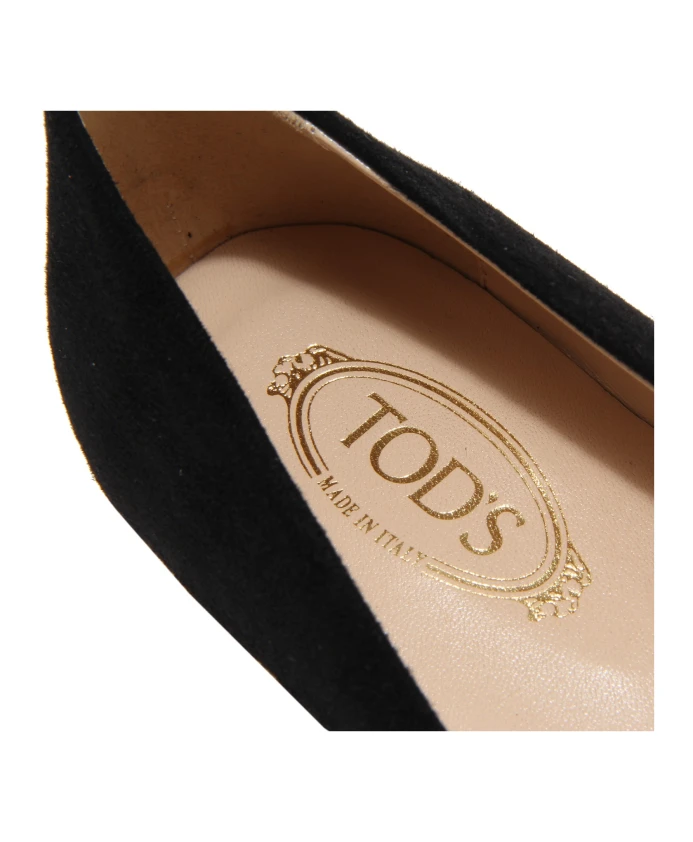 Кожаные балетки с декоративной накладкой. Tod'S, черный — фото 4