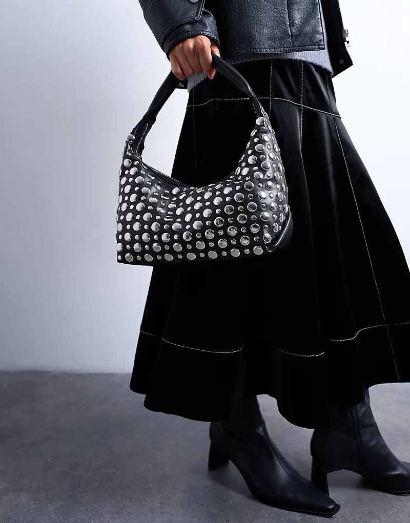 

Сумка через плечо Topshop Samantha с заклепками черного цвета