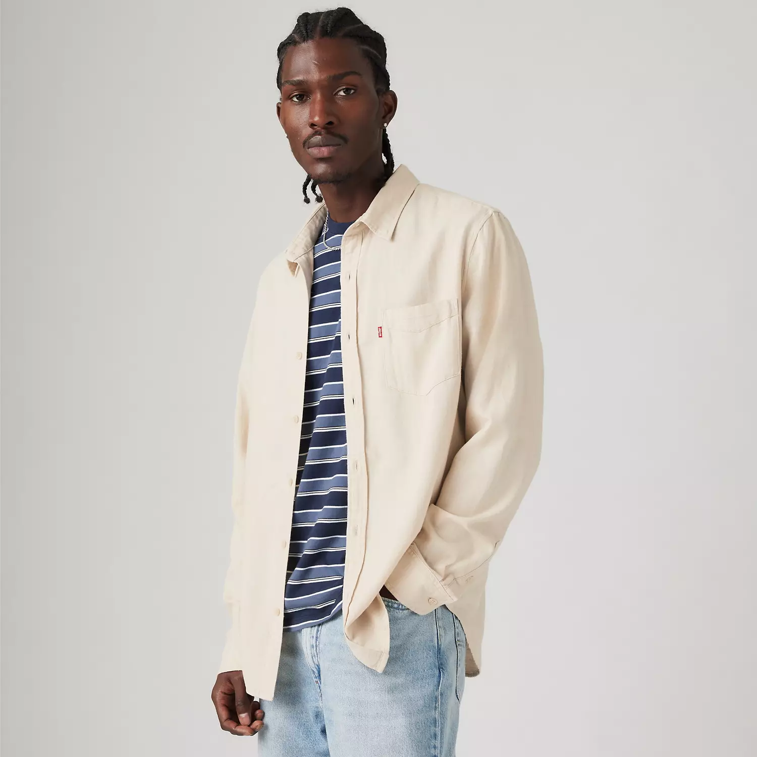 

Рубашка Sunset One Pocket Cotton Linen Standard Fit Levi's, цвет Porridge - White