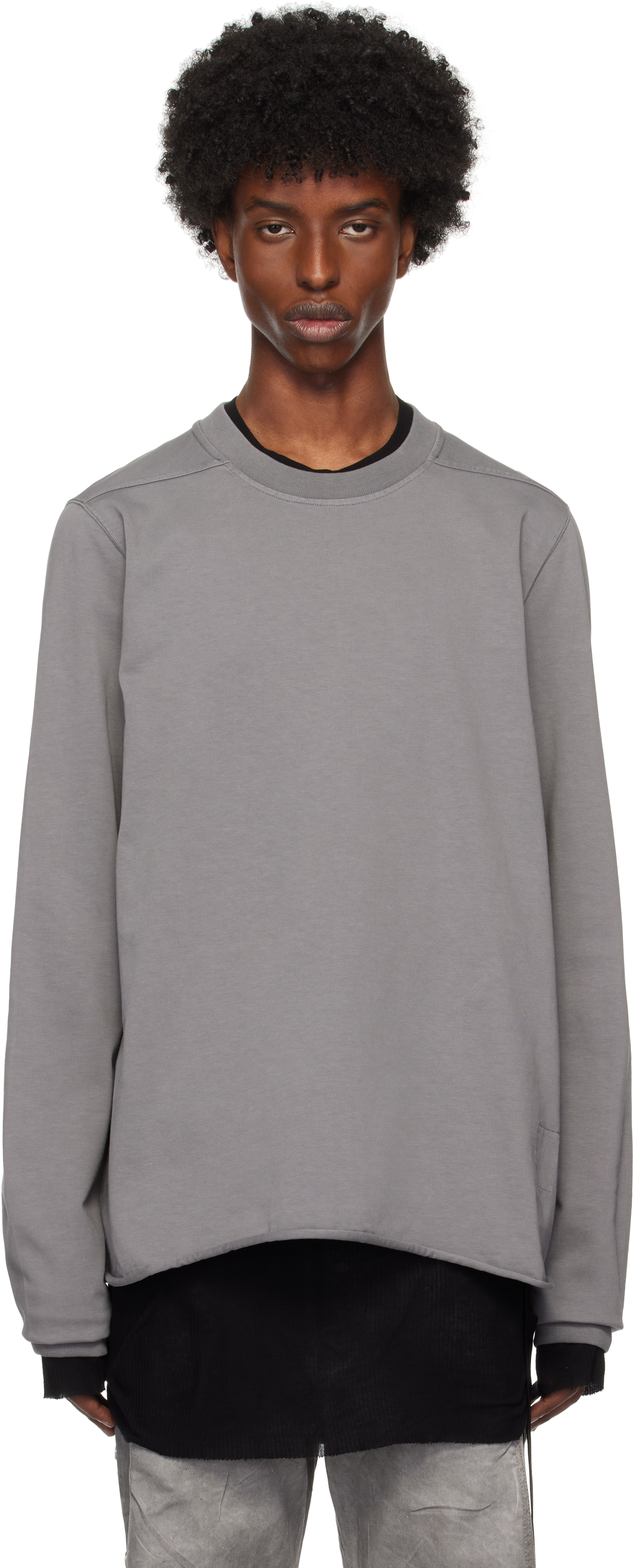 

Серая толстовка Porterville с закругленными краями Rick Owens DRKSHDW