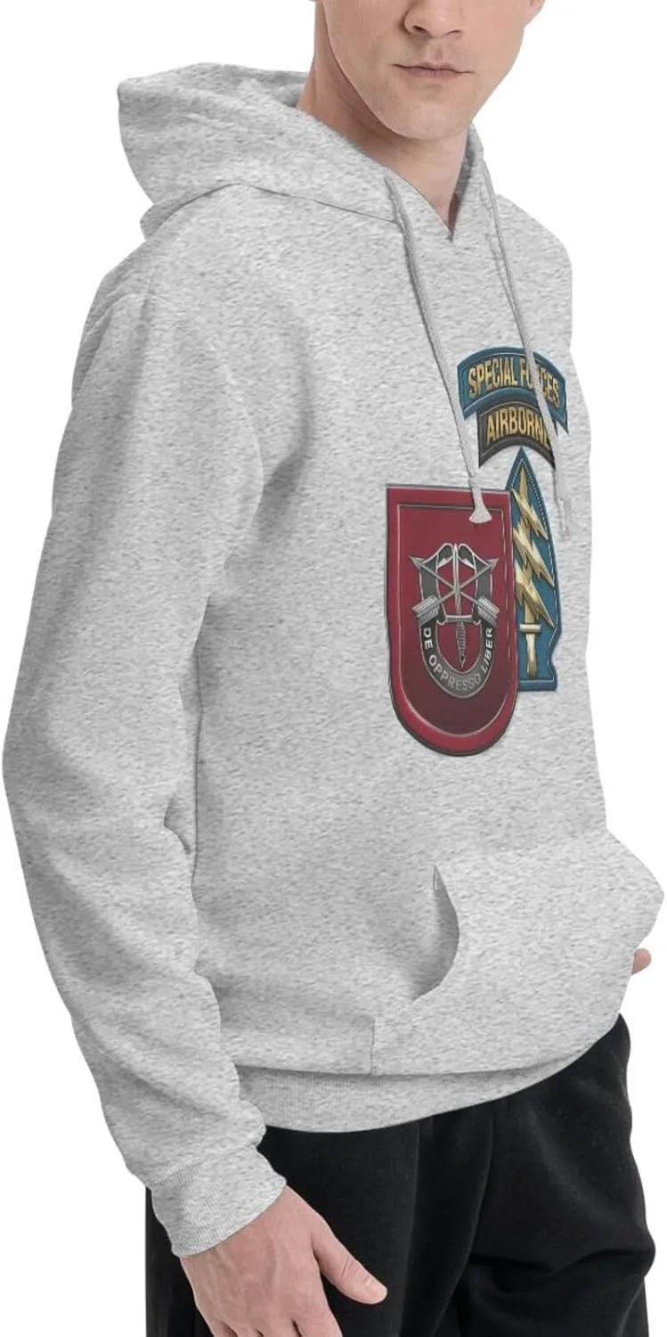 Generic Свитшот Airborne 7th Special Forces Group мужской черный худи с капюшоном и карманом — фото 2