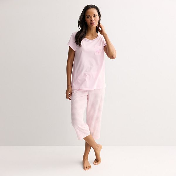 

Женский комплект пижамы капри Croft & Barrow, Picnic Gingham