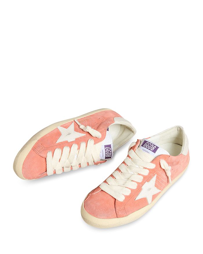 Мужские кроссовки Super Star на шнуровке из замши Golden Goose, розовый — фото 2