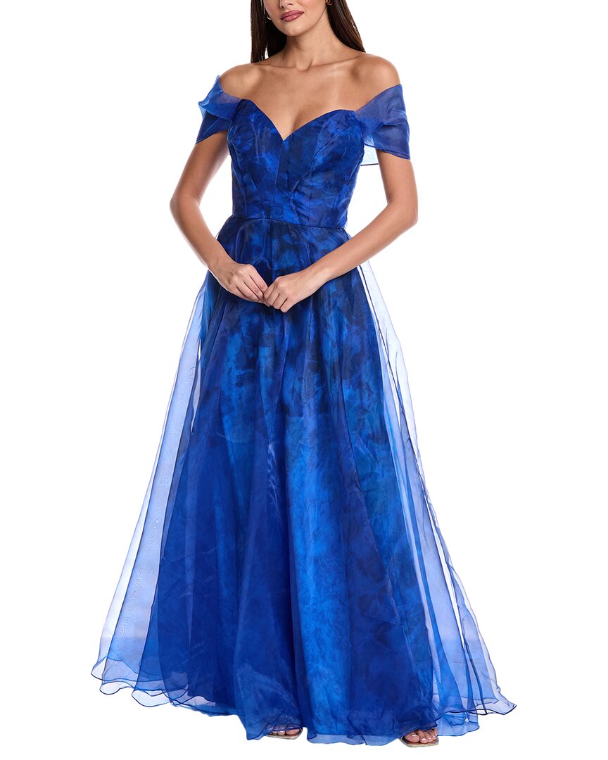 

Платье из органзы Rene Ruiz, синий