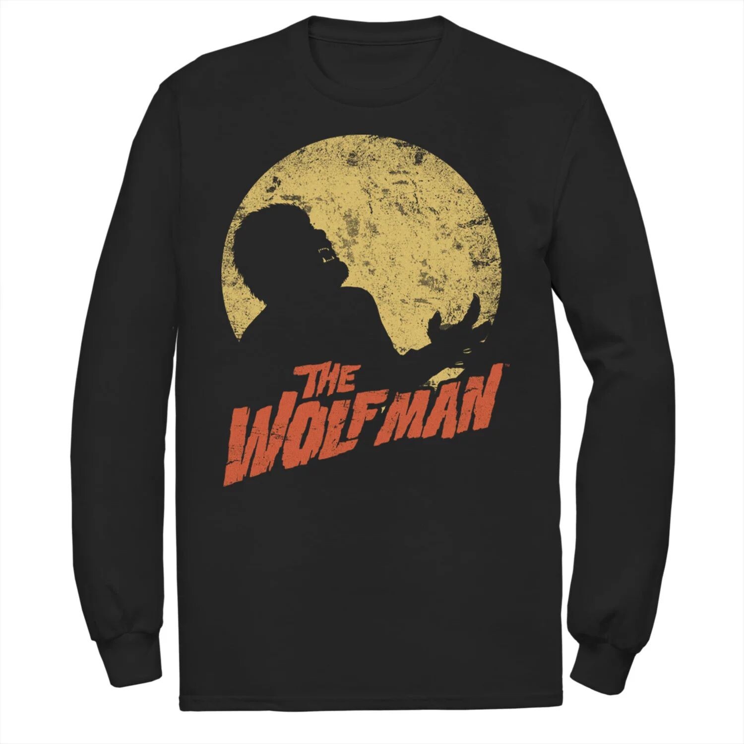 

Мужская универсальная футболка Monsters The Wolfman Moonlit Silhouette с длинными рукавами Licensed Character