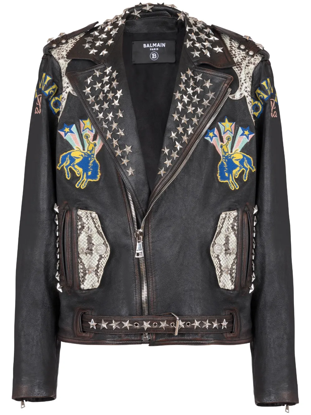 

Куртка с вышитым логотипом BALMAIN, черный