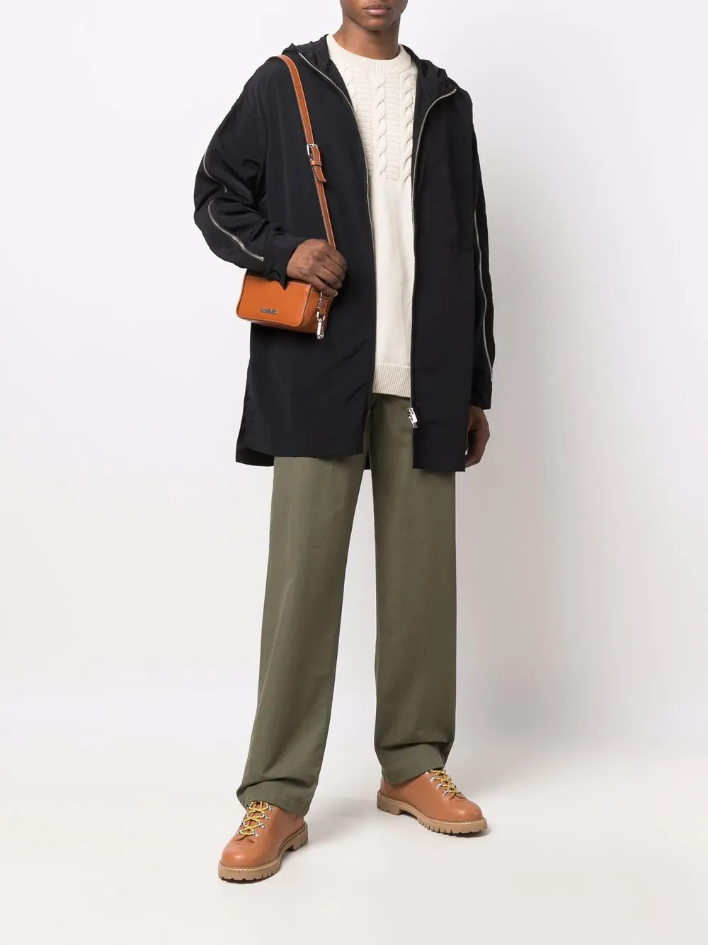 Пальто с молниями на рукавах JACQUEMUS, черный — фото 2
