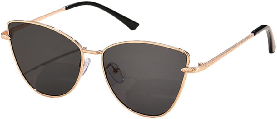 

Женские солнцезащитные очки в металлической оправе «кошачий глаз», маленькие солнцезащитные очки в стиле «кошачий глаз», уличная мода, защита от УФ-излучения UV400 LANGSER, Gold Black