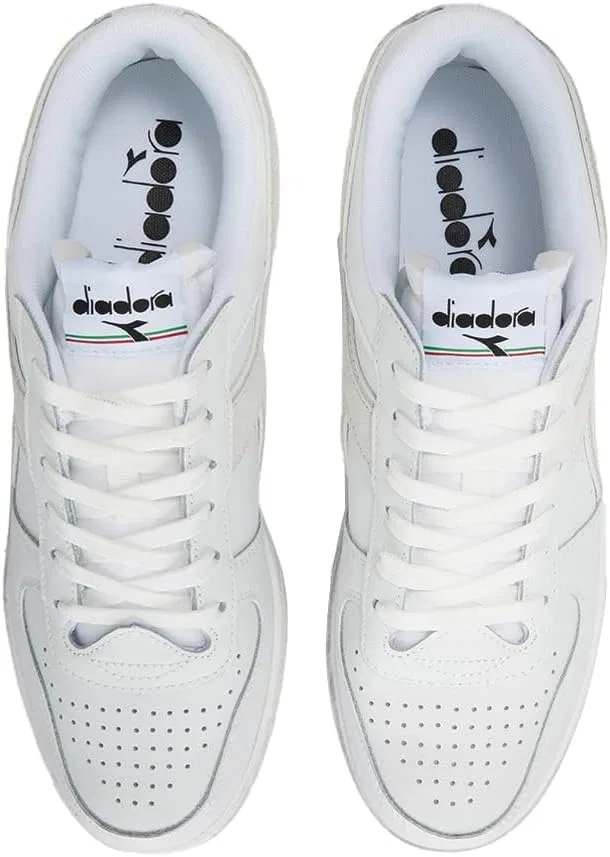 Кроссовки Diadora, Magic Basket Low Icona Leather Shoes Fashion Casual Sport Unisex, Total White — фото 4