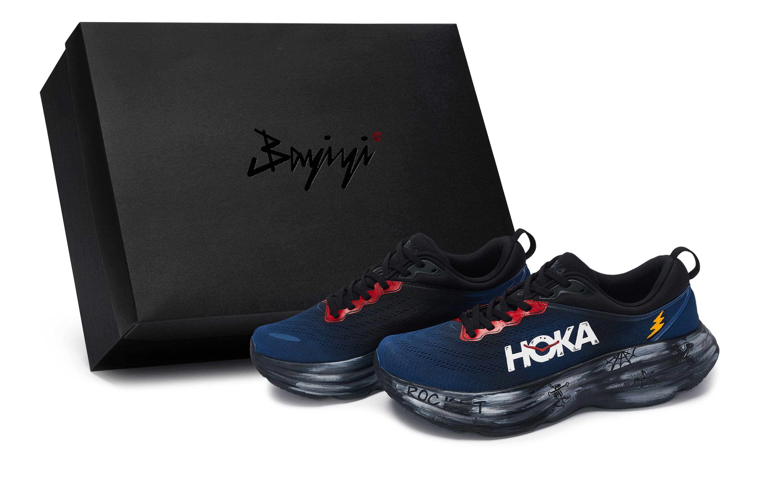 

HOKA ONE ONE Кроссовки Bondi 8 с низким верхом, устойчивые к истиранию, мужские, черные, синие, красные