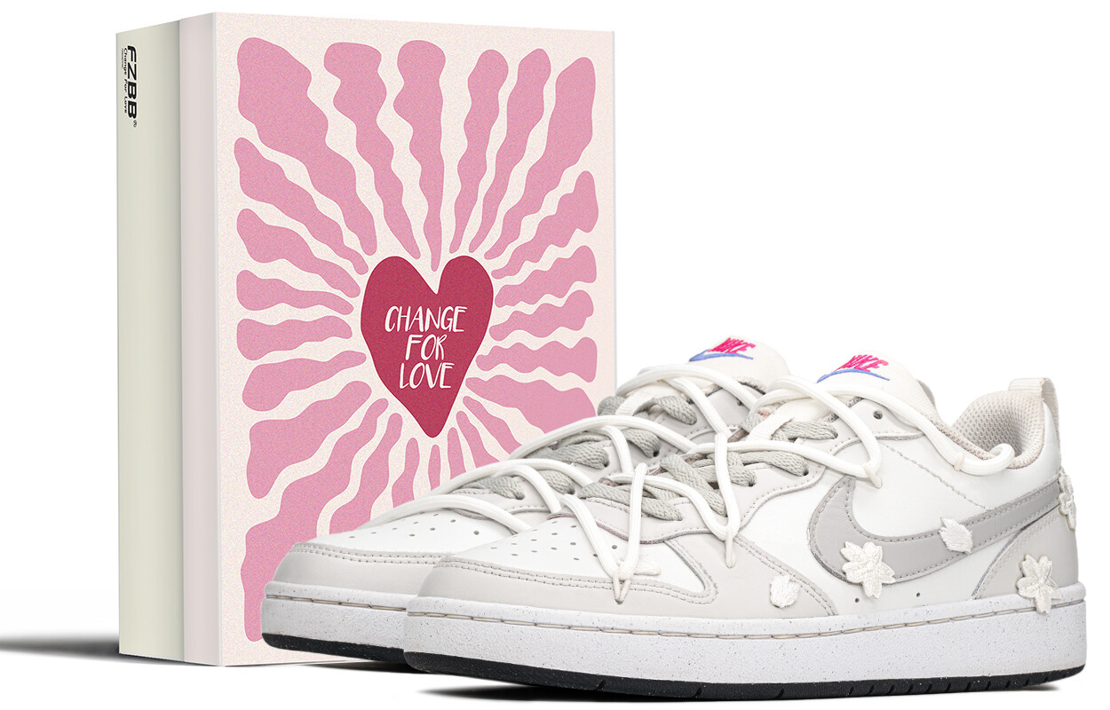 

Кроссовки Nike Court Borough Skateboarding Shoes Women's Low-top White/gray, серый/белый