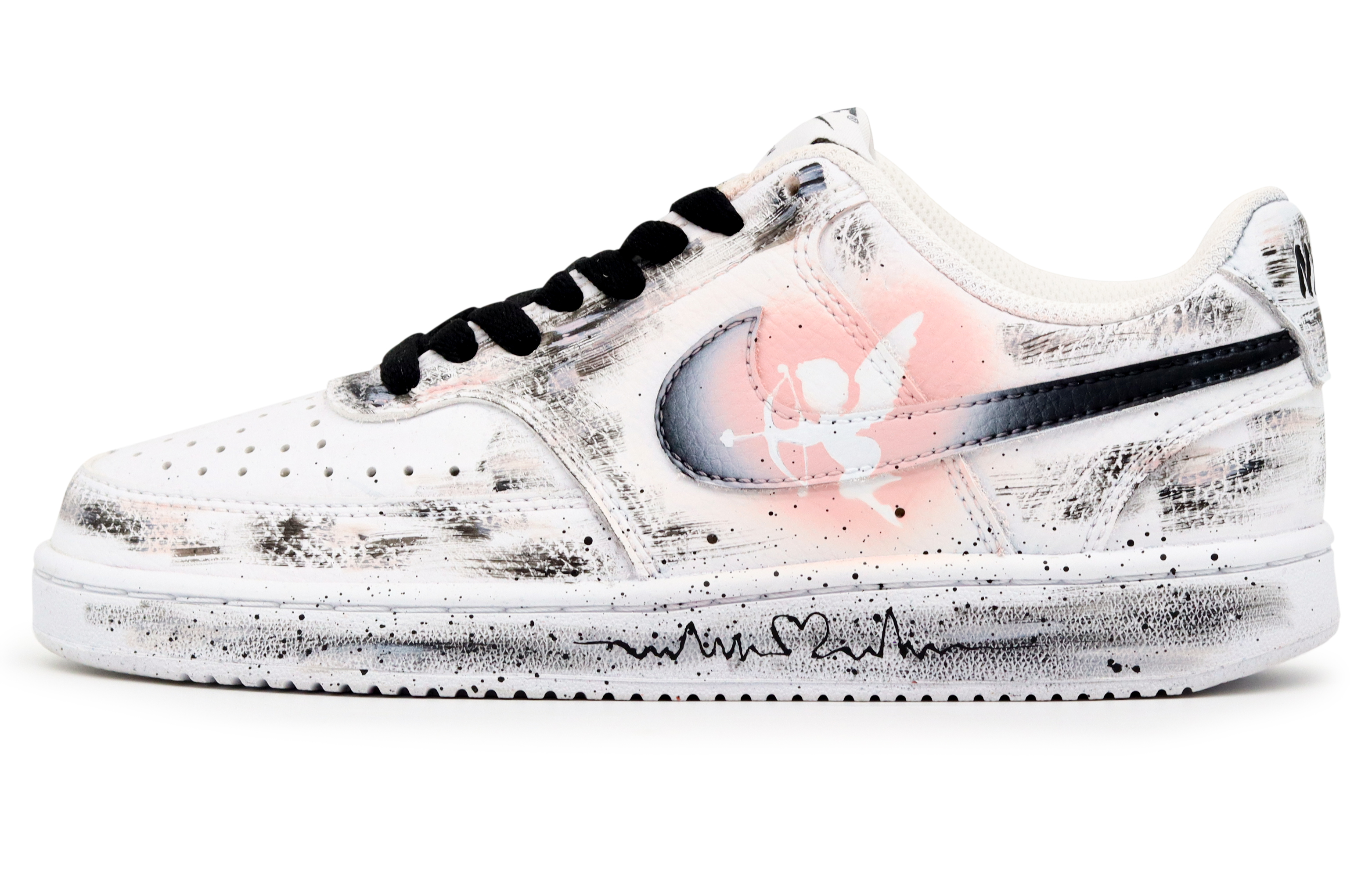 

Nike Кроссовки для скейтбординга Court Vision 1, мужские, низкие, белые/розовые