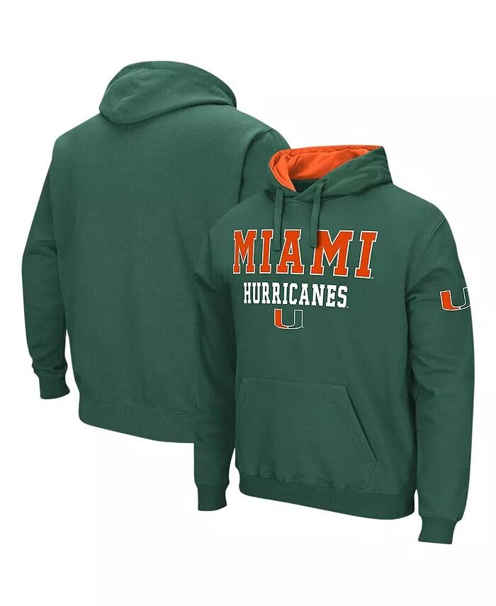 

Мужской зеленый пуловер с капюшоном Miami Hurricanes Sunrise Colosseum, зеленый