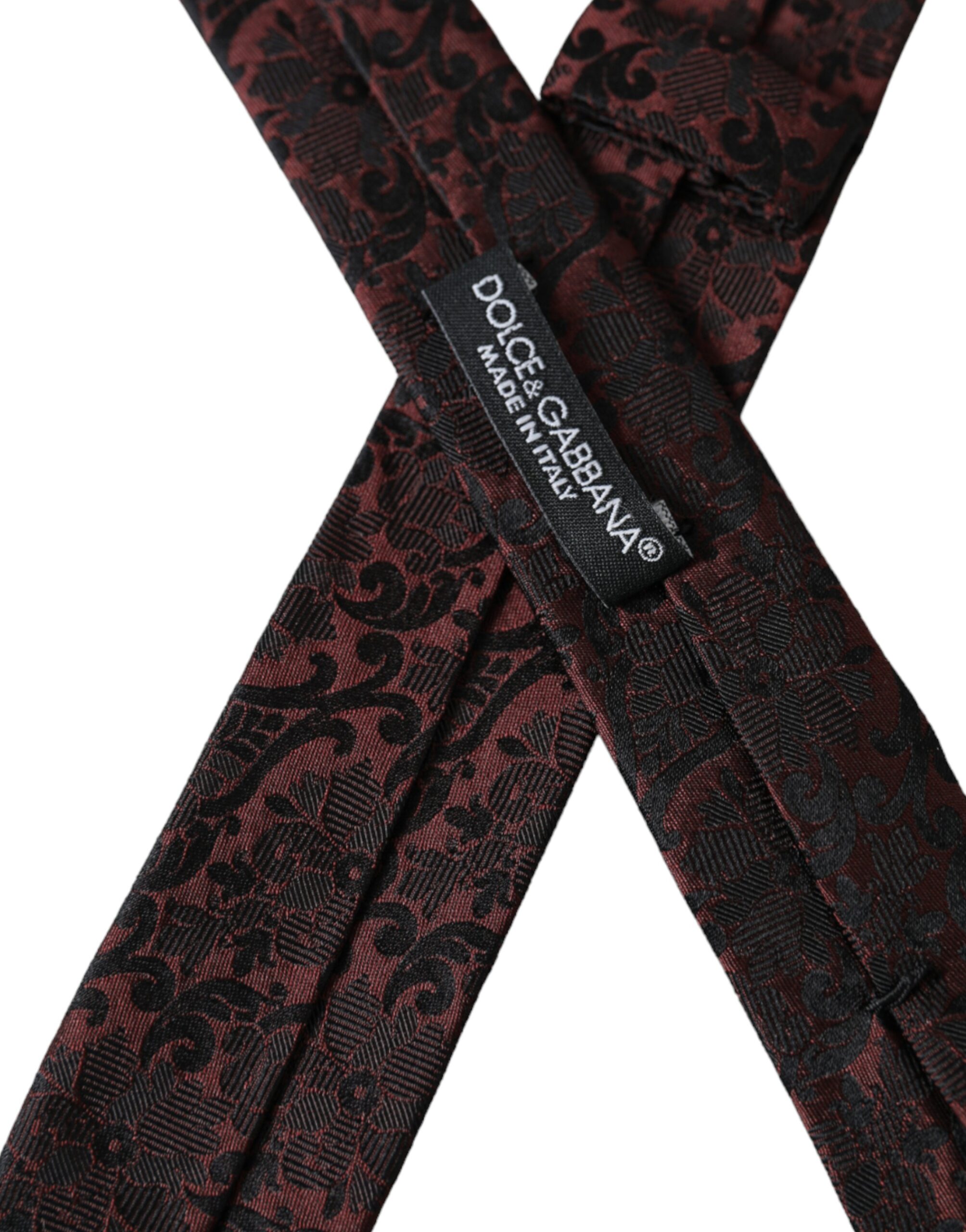 Галстук мужской шелковый регулируемый Maroon Floral Fantasy Dolce & Gabbana, бордовый — фото 3
