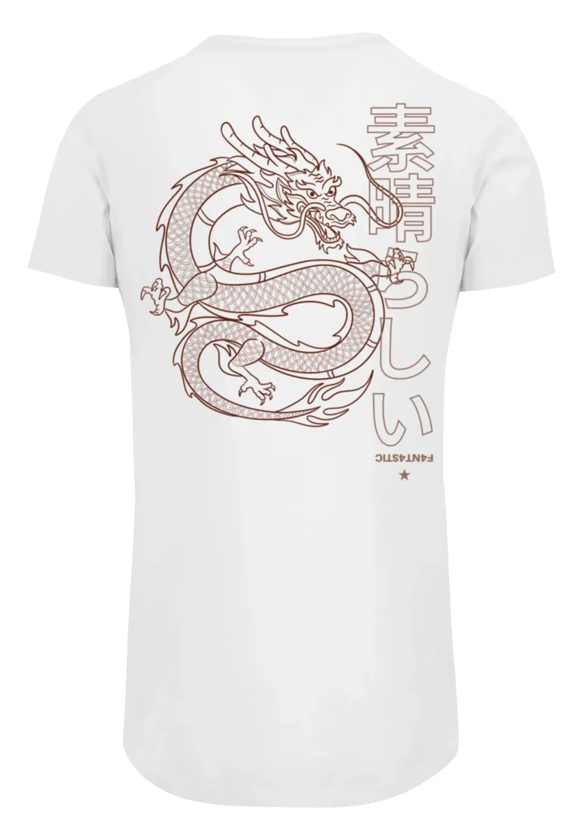 

Футболка F4NT4STIC "PLUS SIZE Dragon Dragon Japan", принт, белый