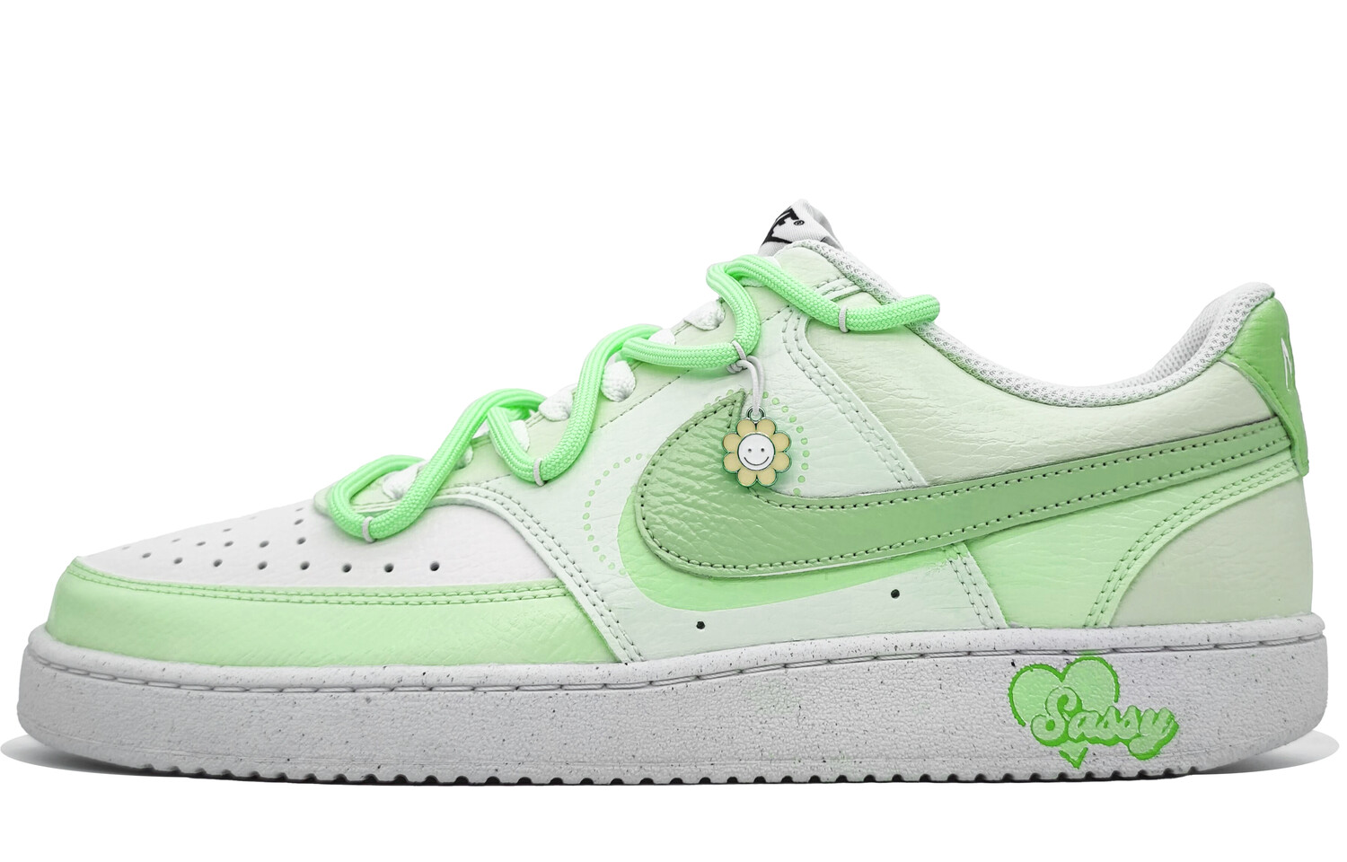 

Кроссовки Nike Court Vision 1 Skateboarding Shoes Women's Low-top White/Green, цвет Lucky Green
