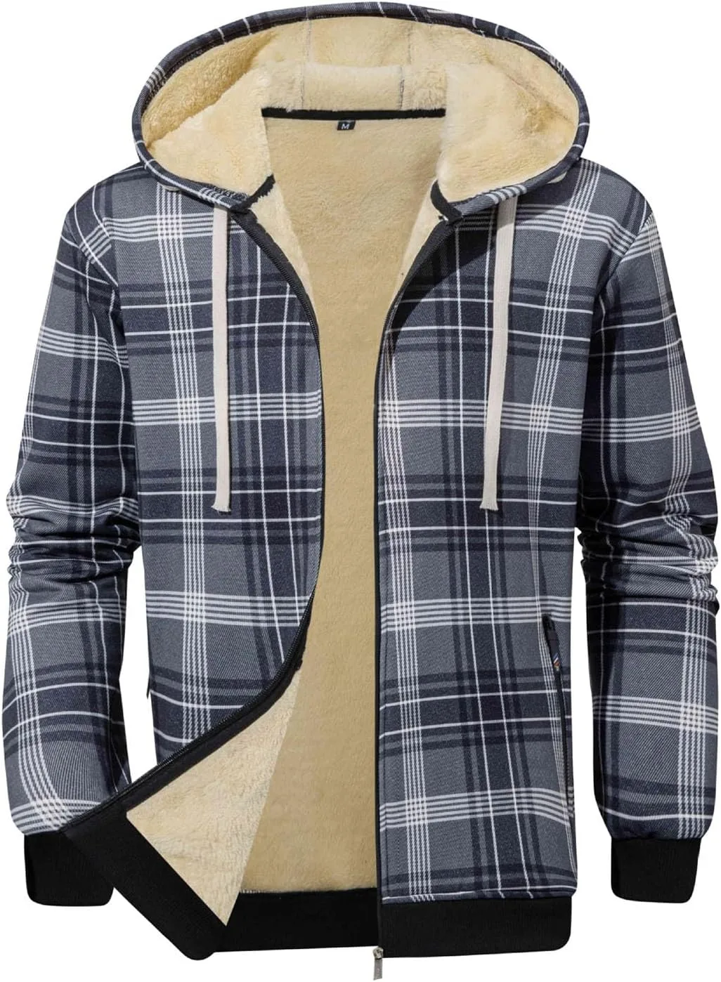 

Зимняя толстовка с капюшоном для мужчин Sherpa Fleece Lined Full Zip Up evzosrz