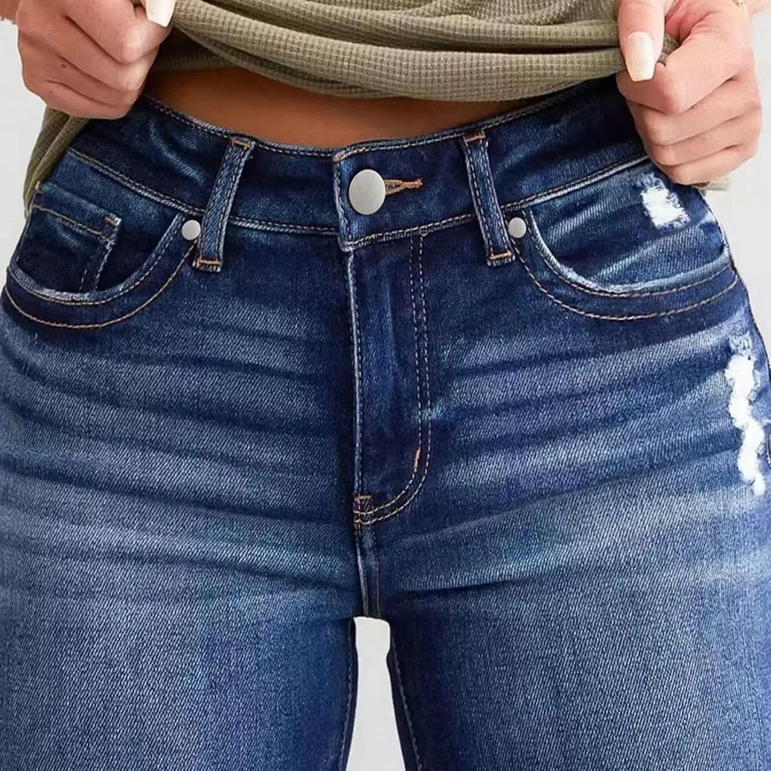Джинсы женские Slim Curvy Bootcut, синий — фото 3