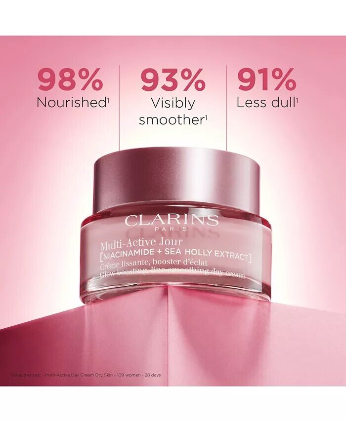 Крем для лица Clarins — Мультиактивный дневной увлажняющий для морщин, пор и сияния с ниацинамидом — для сухой — фото 2
