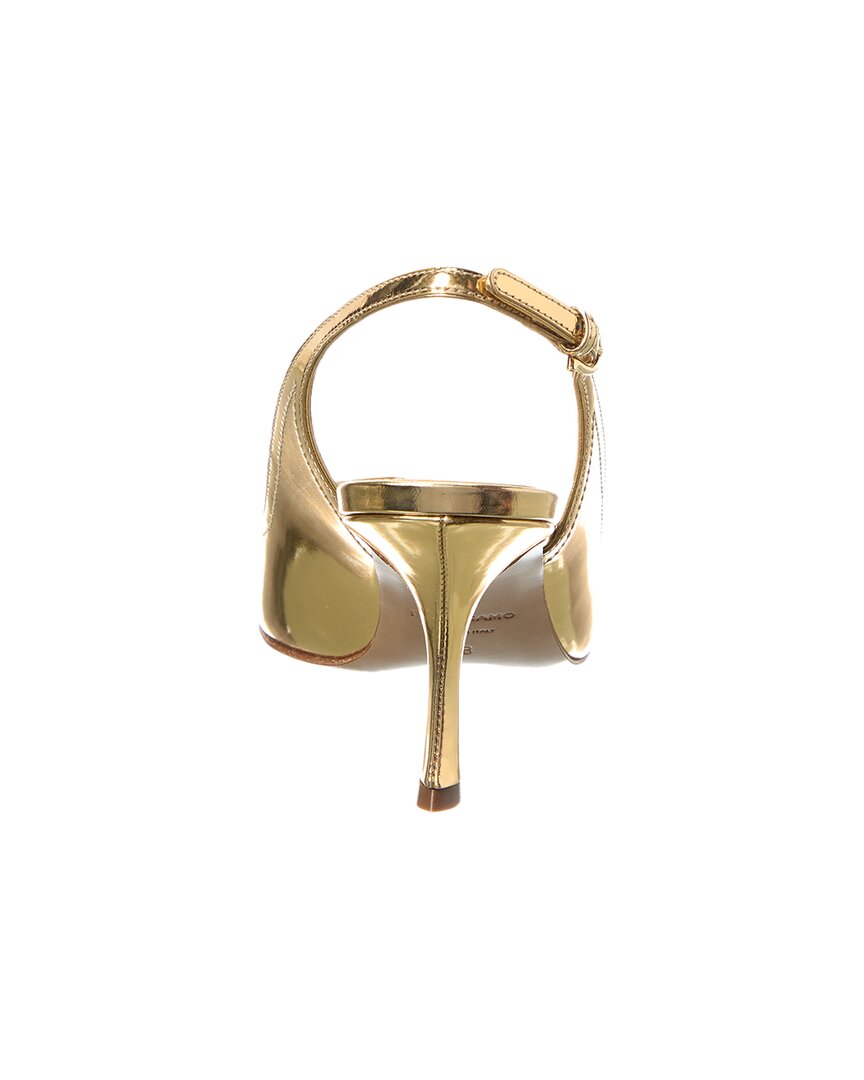 Ferragamo Egna кожаные туфли-лодочки с ремешком на пятке Salvatore Ferragamo, золотой — фото 3