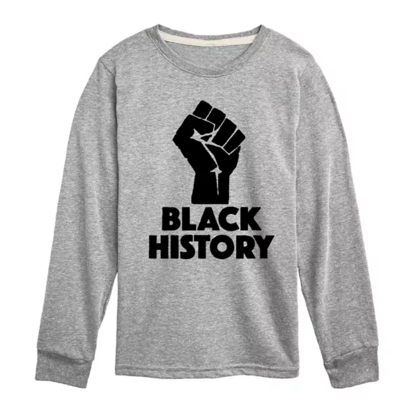 

Футболка с длинным рукавом для мальчиков 8-20 лет "Black History Power" Licensed Character, серый