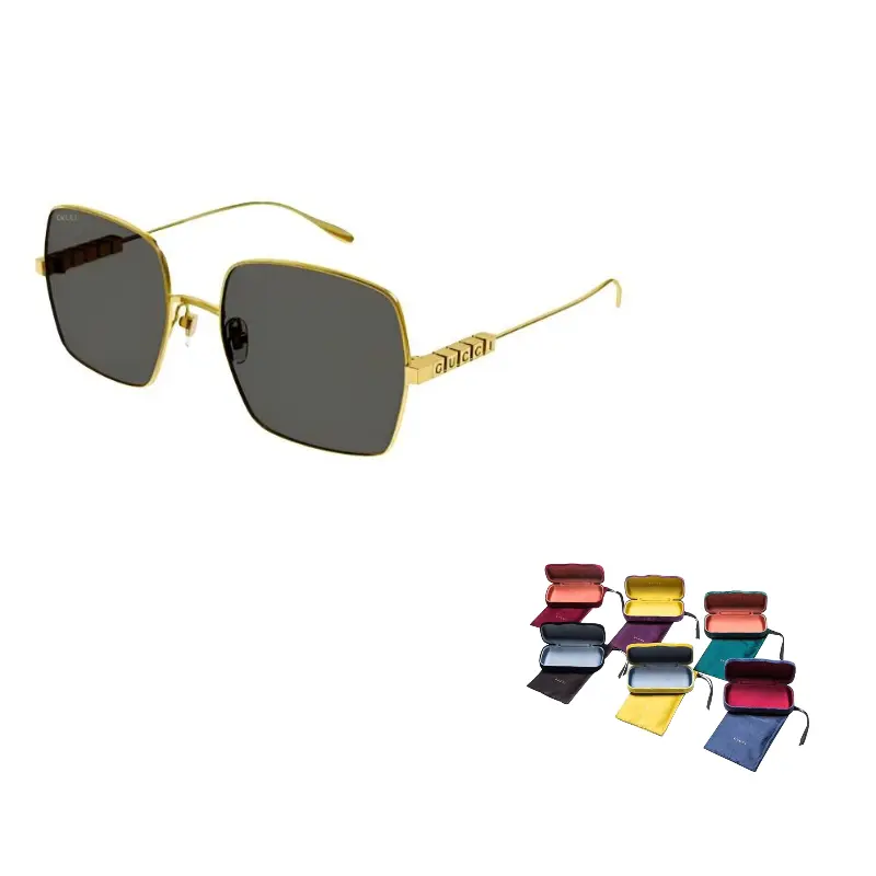 

Солнцезащитные очки с прямоугольной оправой GUCCI, 001 (золото frame/серый lens)