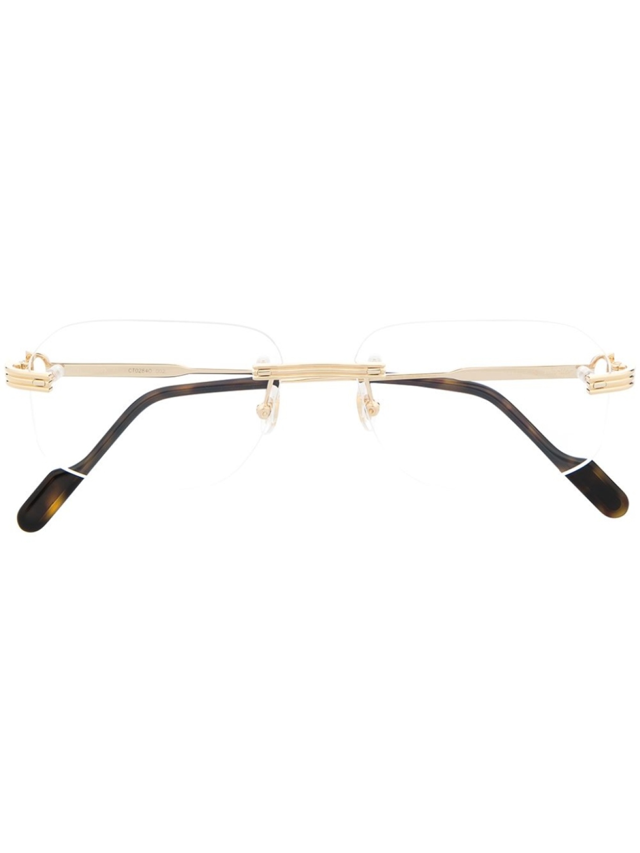 

Cartier Eyewear очки-пилоты в безободковой оправе, золотой