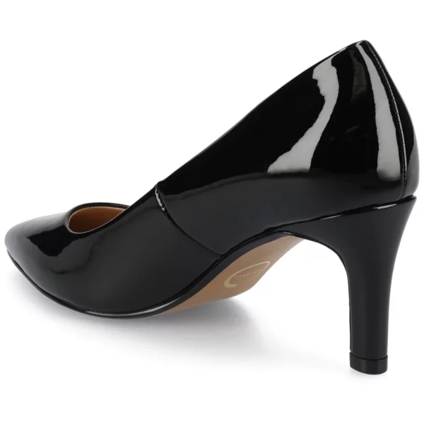 Туфли Scylee на шпильке с заостренным носком и высоким каблуком Journee, цвет black patent — фото 4
