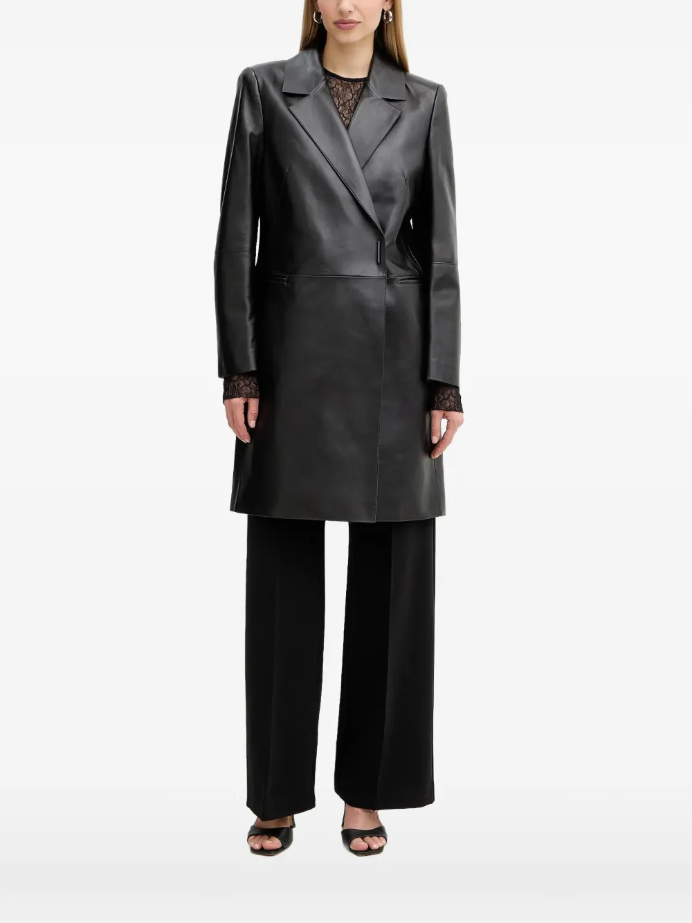 

Двубортное пальто Boss, черный