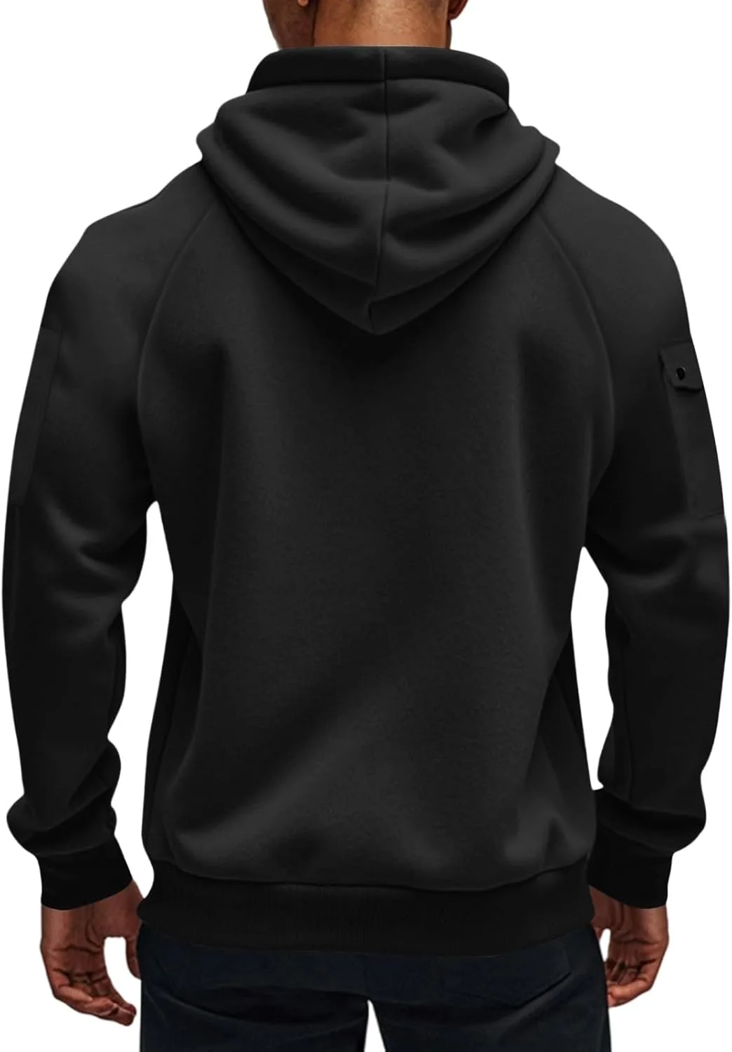 Толстовка мужская Quarter Zip Plus Size Oversized с карманами — фото 3