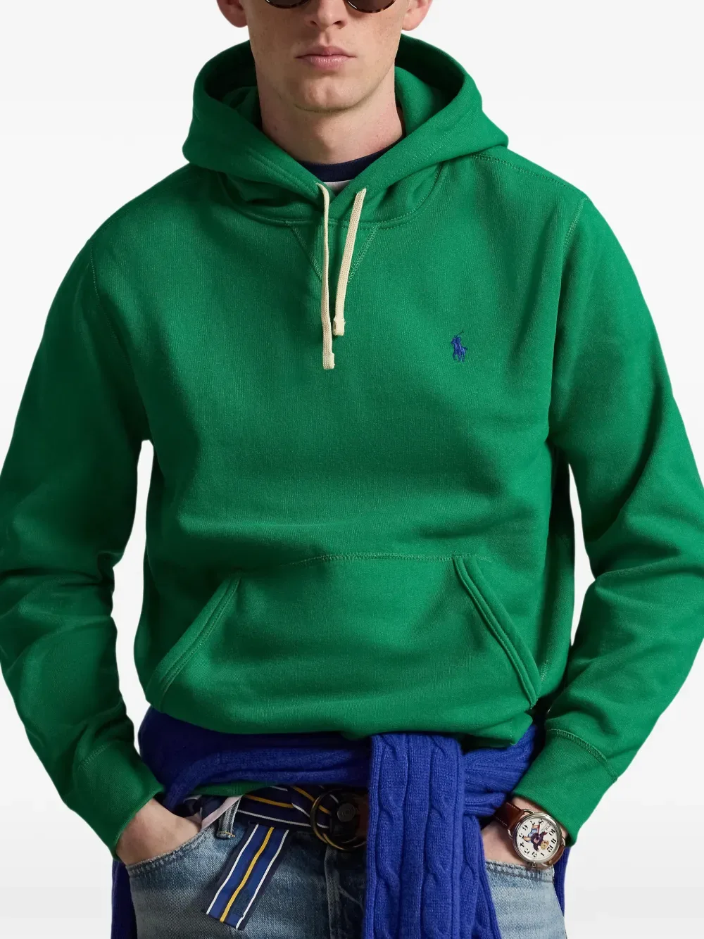 Флисовая худи RL Polo Ralph Lauren, зеленый — фото 3