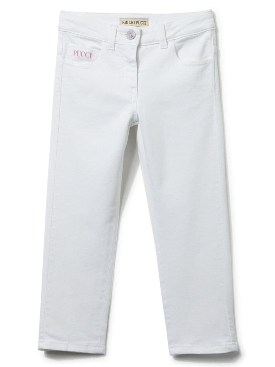 

PUCCI Junior хлопковые брюки прямого покроя, белый